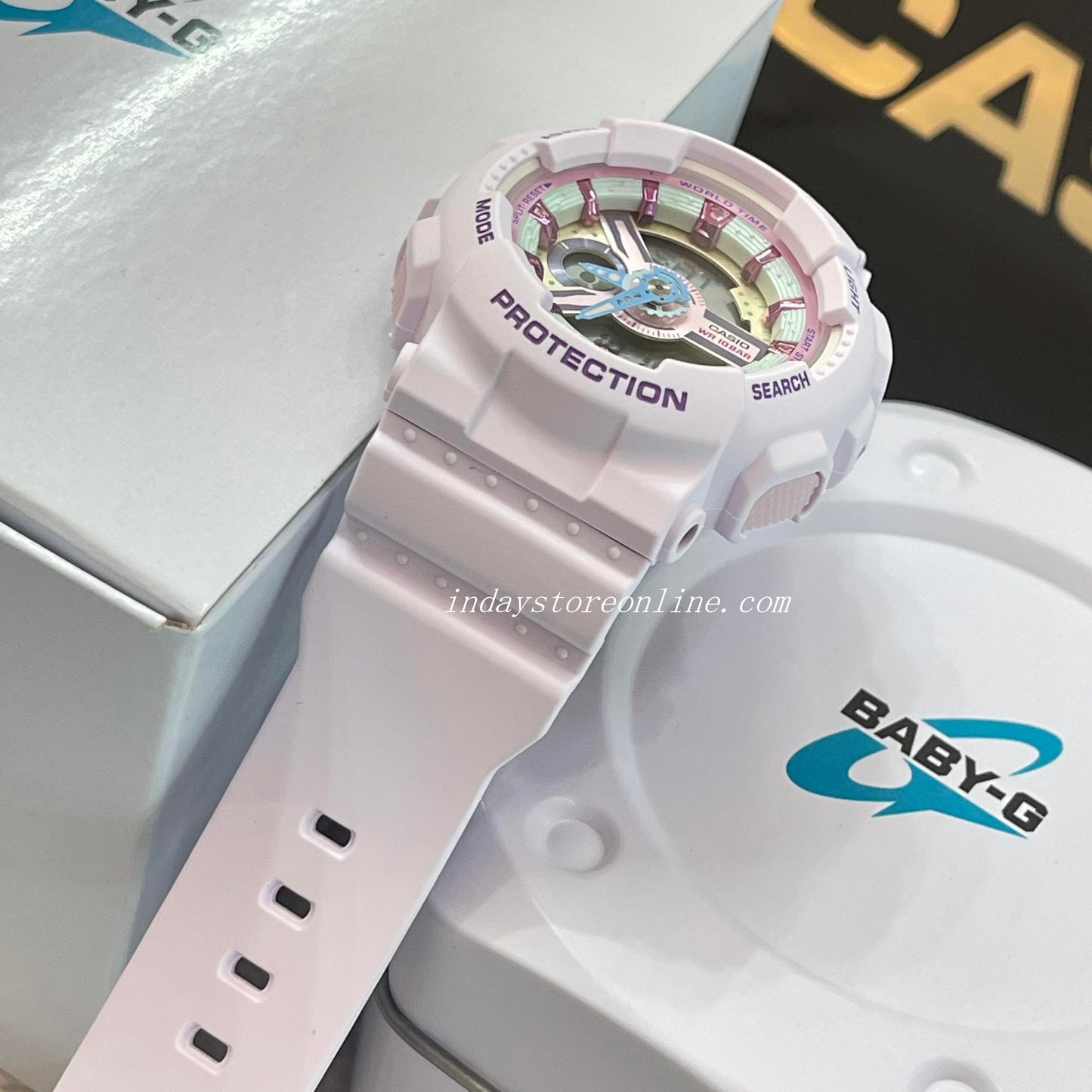 Casio Baby-G Women's Watch BA-110XPM-6A Resin Band Mineral Glass Shock Resistant