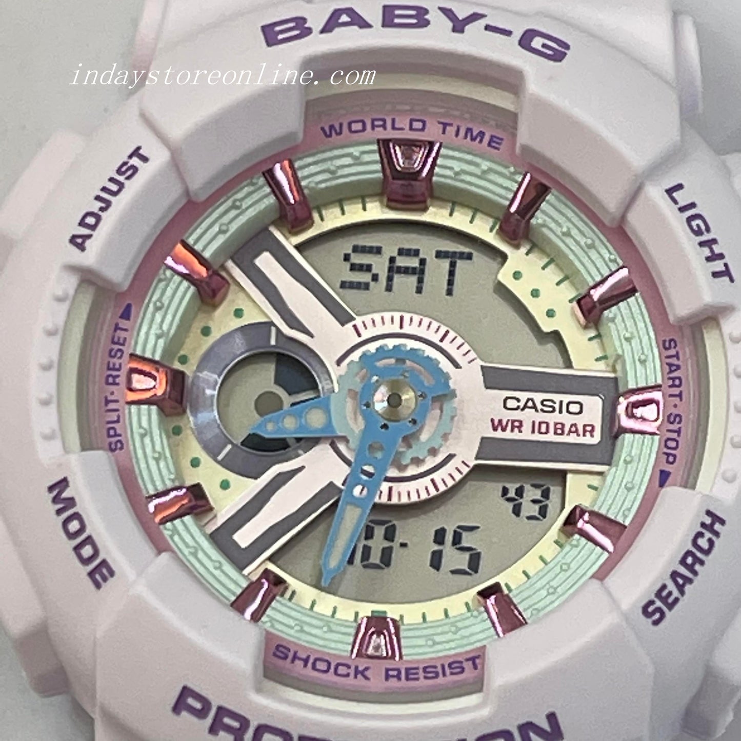 Casio Baby-G Women's Watch BA-110XPM-6A Resin Band Mineral Glass Shock Resistant