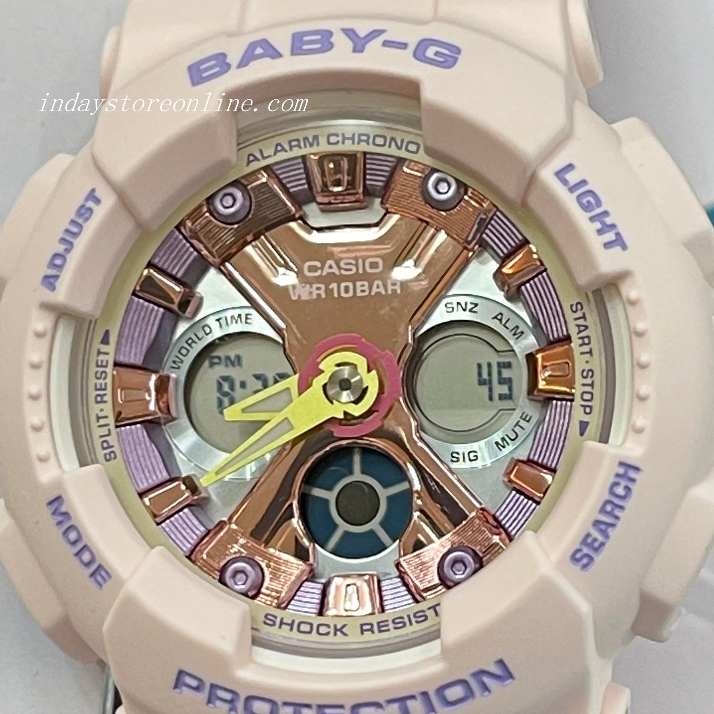 Casio Baby-G Women's Watch BA-130PM-4A Resin Band Mineral Glass Shock Resistant