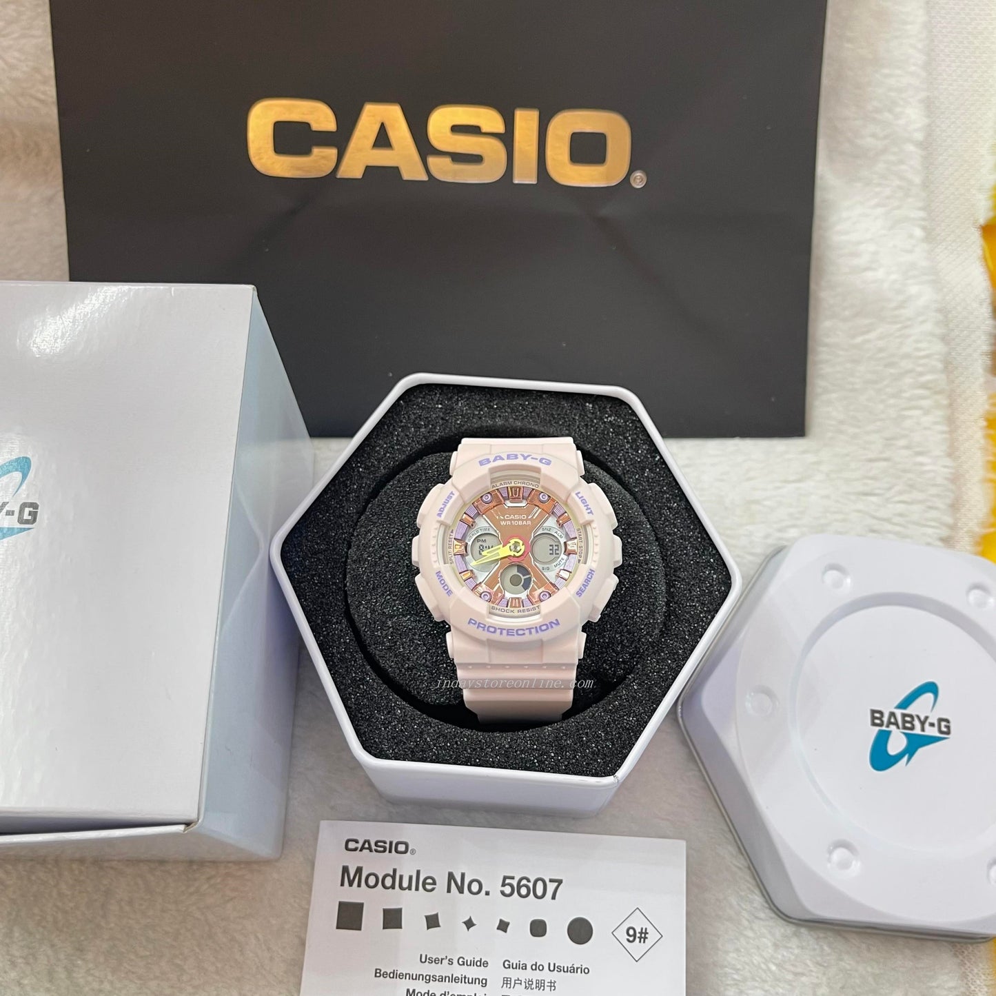 Casio Baby-G Women's Watch BA-130PM-4A Resin Band Mineral Glass Shock Resistant