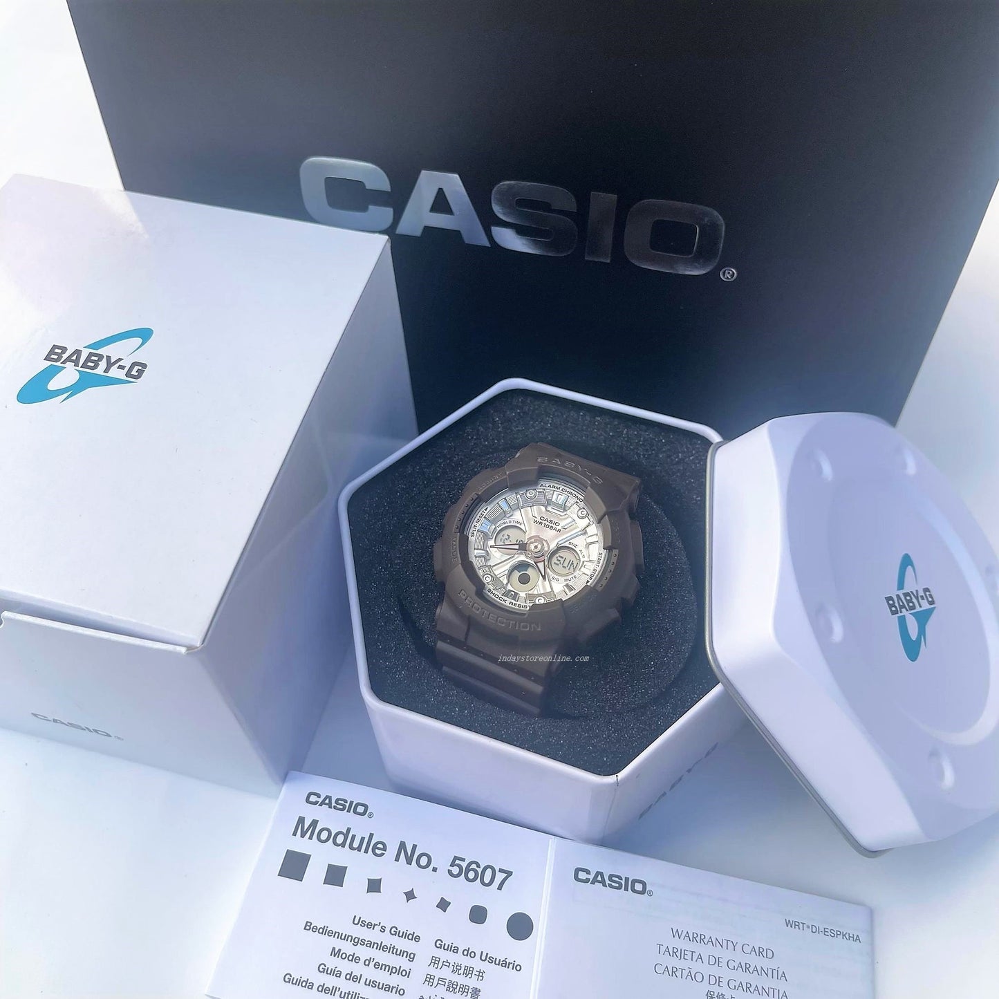 Casio Baby-G Women's Watch BA-130SW-5A Resin Band Mineral Glass Shock Resistant