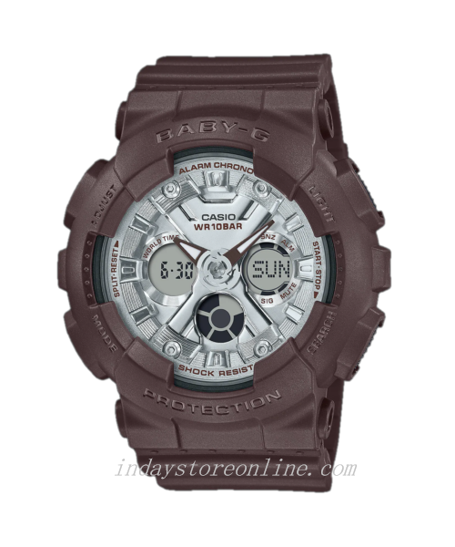 Casio Baby-G Women's Watch BA-130SW-5A Resin Band Mineral Glass Shock Resistant