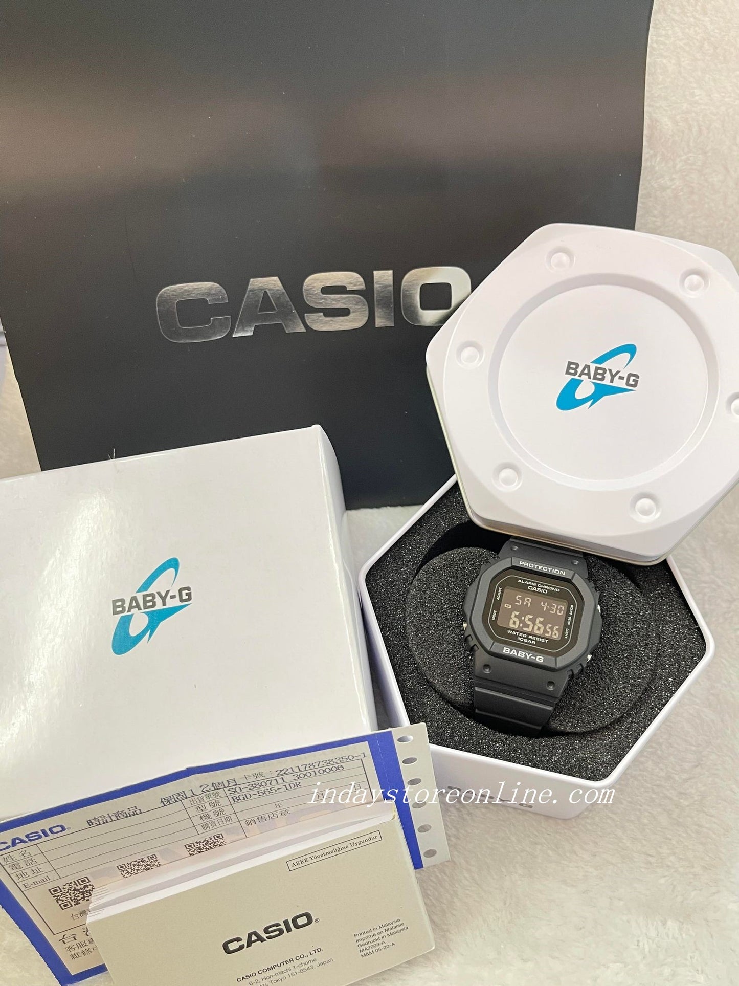 Casio Baby-G Women's Watch BGD-565-1 Resin Band Shock Resistant Mineral Glass