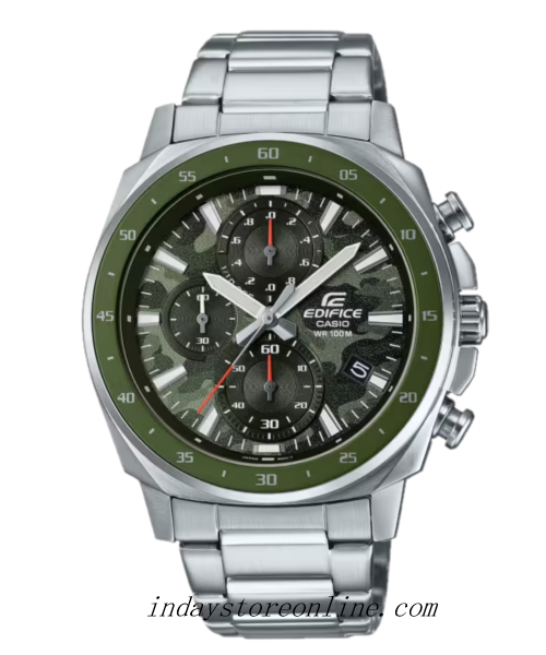 Casio Edifice Men's Watch EFV-600D-3C Standard Chronograph Stainless Steel Band Mineral Glass