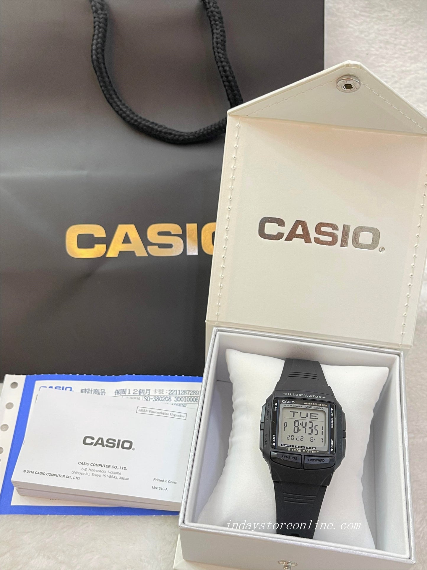Casio Digital Unisex Watch DB-36-1A Digital Data Bank Resin Band Resin Glass Battery Life 10-Years