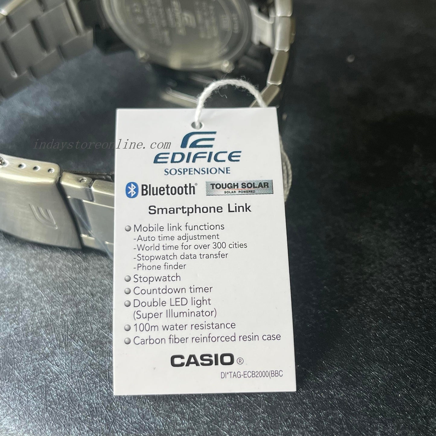 Casio Edifice Men's Watch ECB-2000D-1A Edifice Sospensione Mineral Glass Mobile link Bluetooth