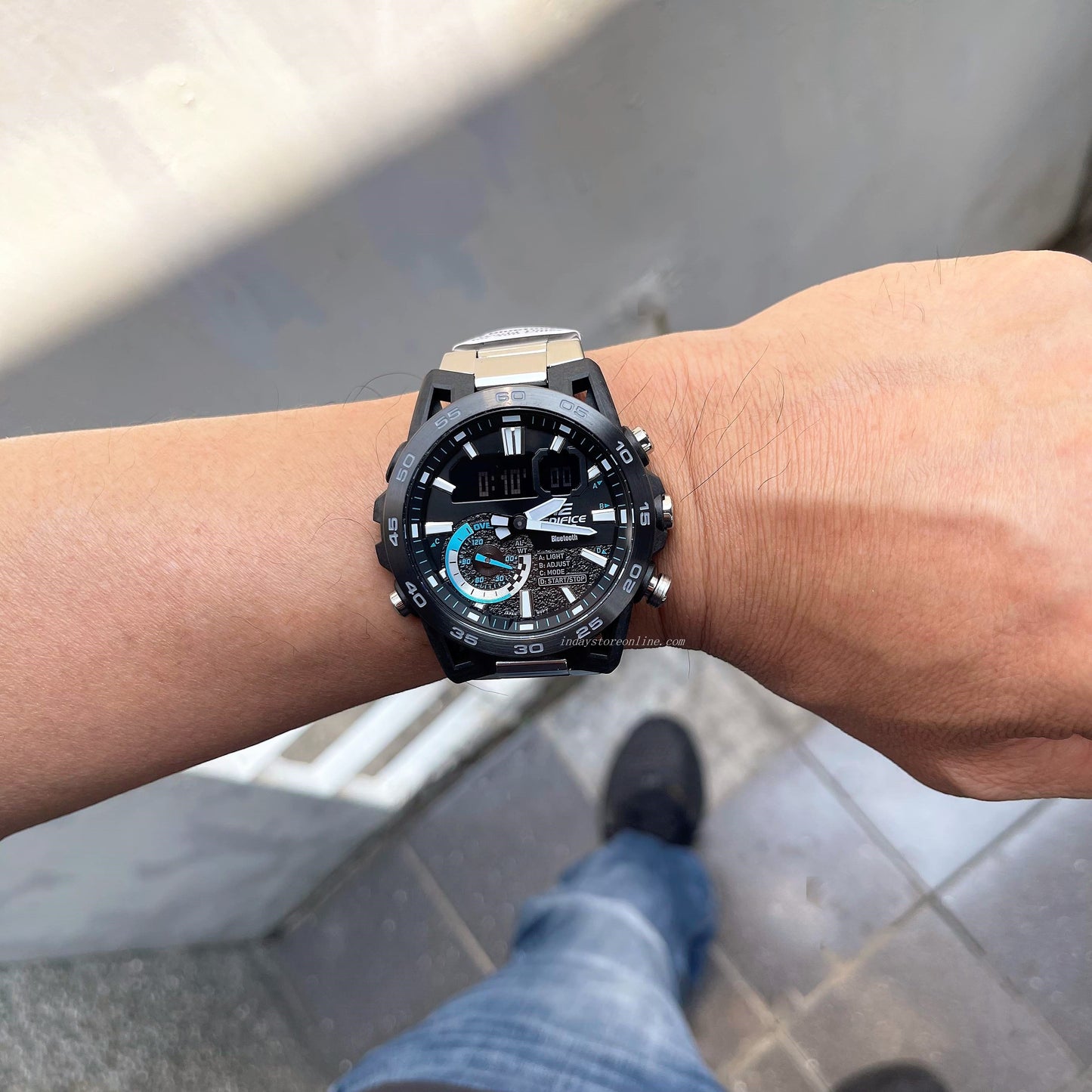 Casio Edifice Men's Watch ECB-40DB-1A Edifice Sospensione Mobile link Bluetooth