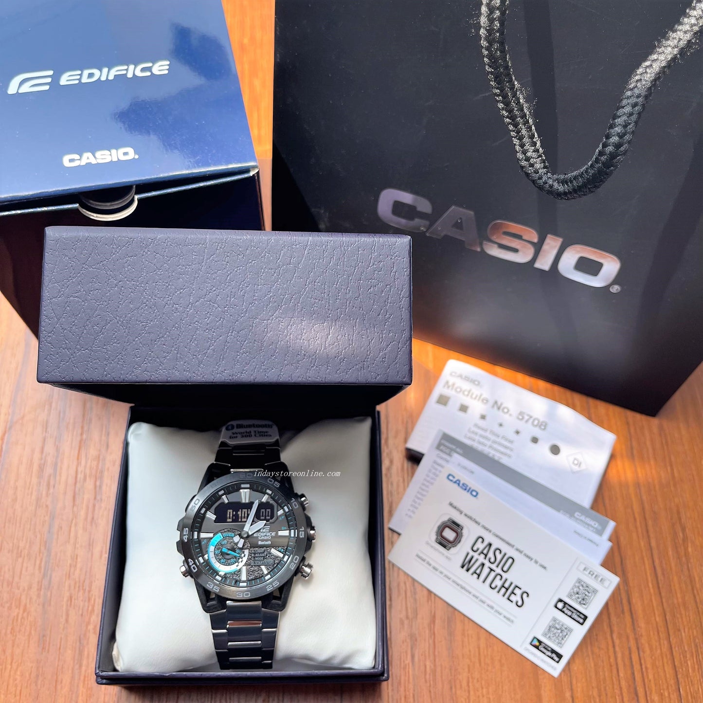 Casio Edifice Men's Watch ECB-40DB-1A Edifice Sospensione Mobile link Bluetooth