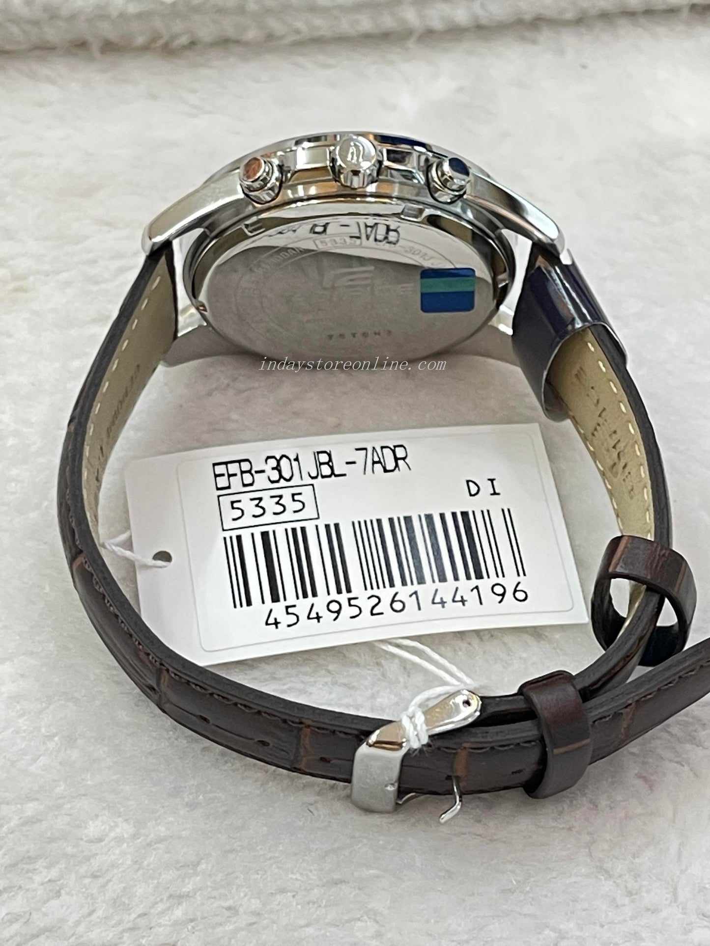Casio Edifice Men's Watch EFB-301JBL-7A Sapphire Crystal Genuine Leather Strap