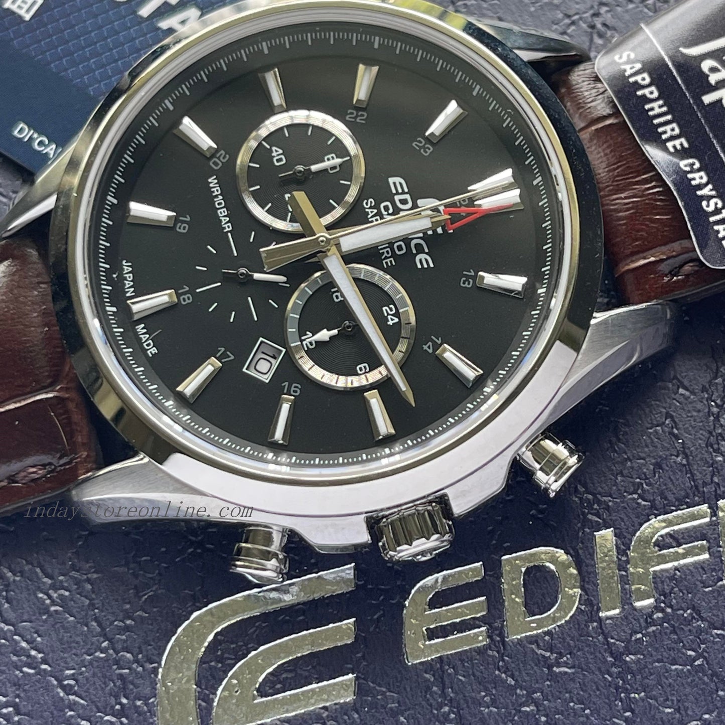 Casio Edifice Men's Watch EFB-504JL-1A Sapphire Glass Genuine Leather Band