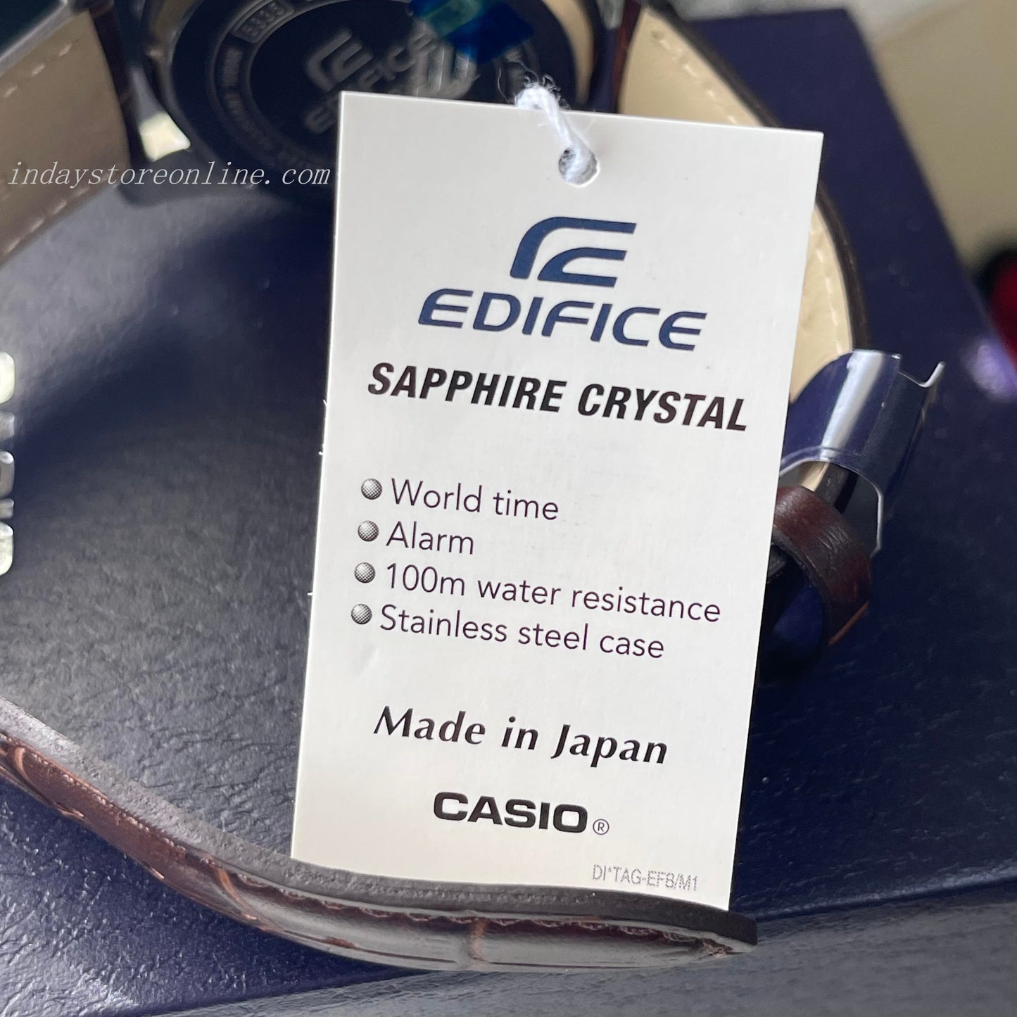 Casio Edifice Men's Watch EFB-504JL-1A Sapphire Glass Genuine Leather Band