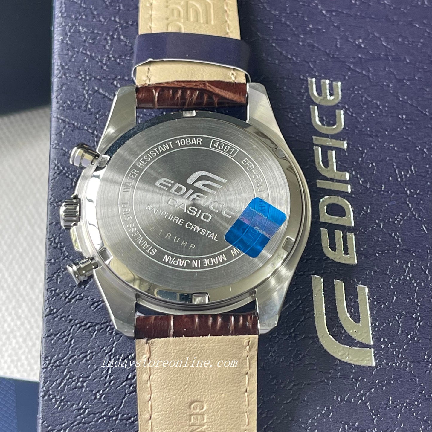 Casio Edifice Men's Watch EFB-504JL-1A Sapphire Glass Genuine Leather Band