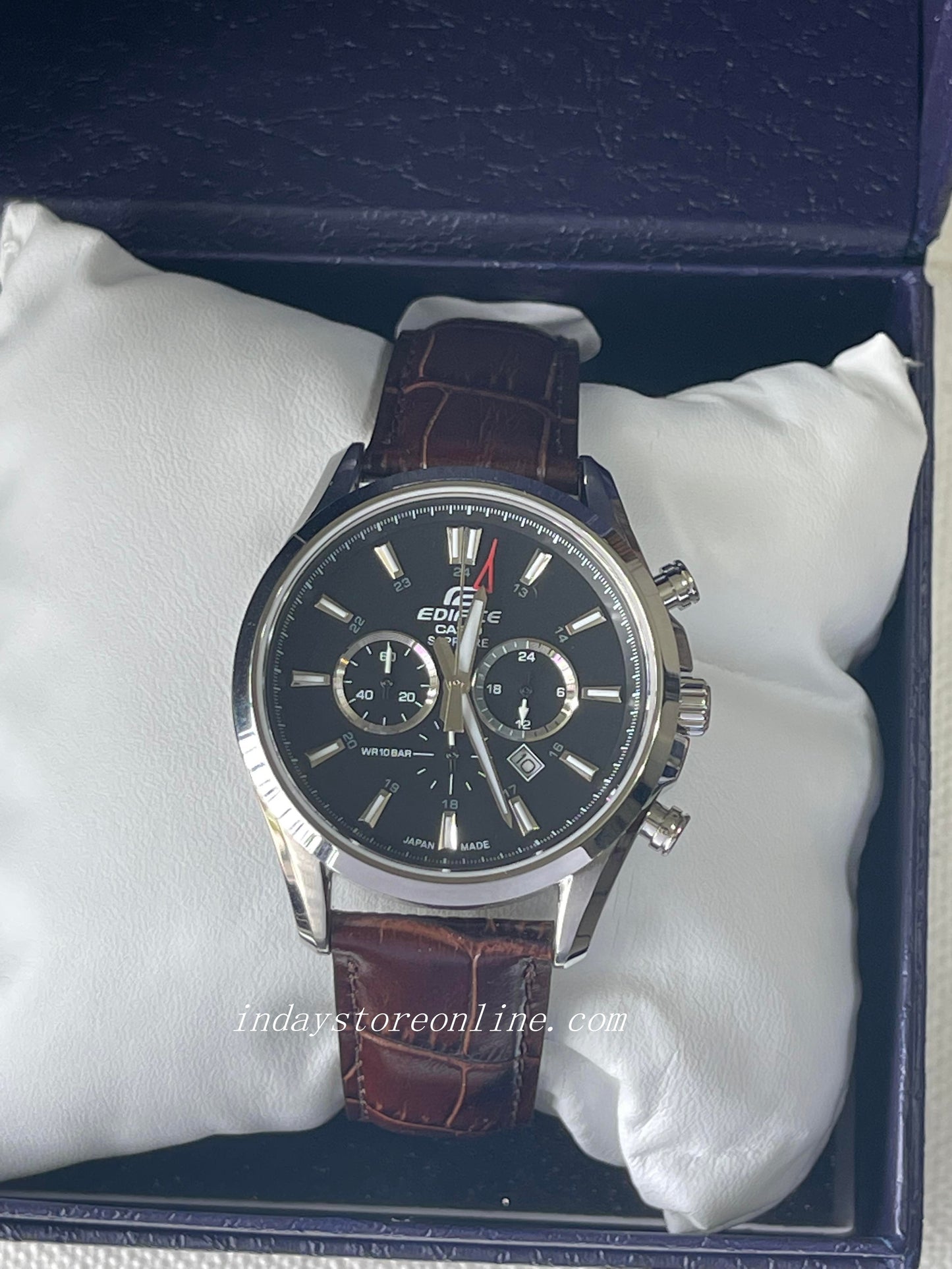 Casio Edifice Men's Watch EFB-504JL-1A Sapphire Glass Genuine Leather Band