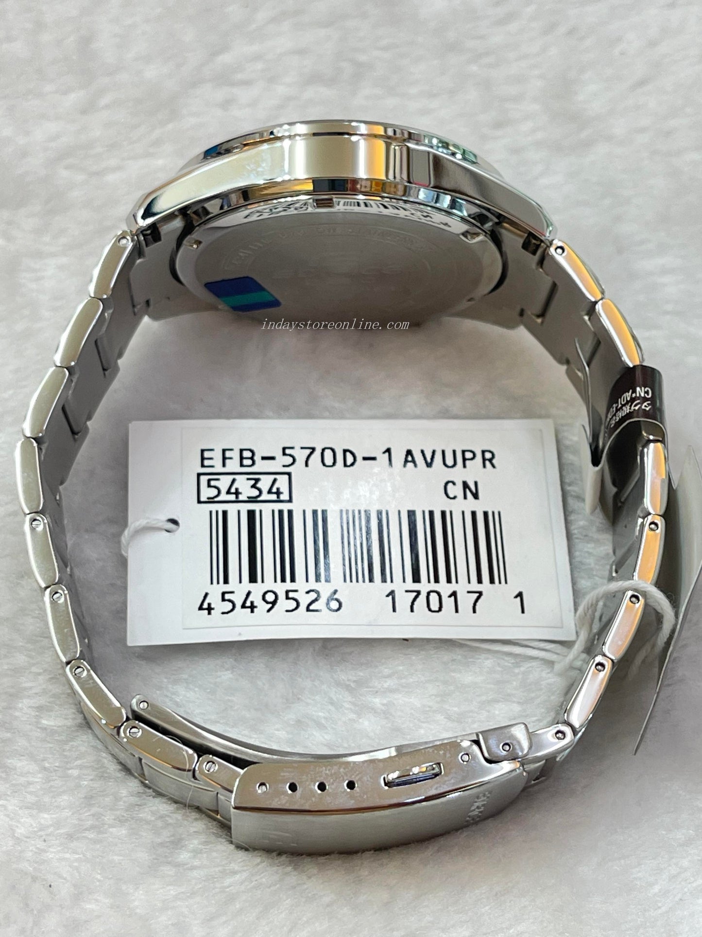 Casio Edifice Men's Watch EFB-570D-1A Standard Chronograph Stainless Steel Band Mineral Glass