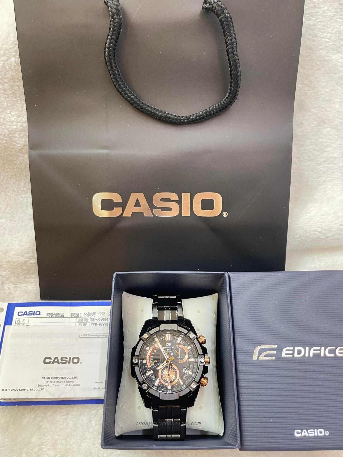 Casio Edifice Men's Watch EFR-559DC-1A Standard Chronograph Stainless Steel Band