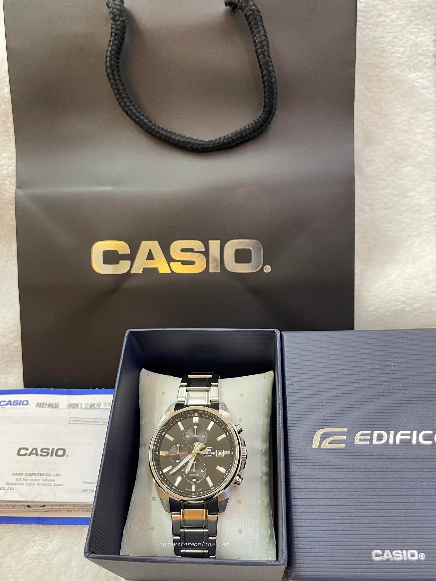 Casio Edifice Men's Watch EFV-610D-1A Standard Chronograph Mineral Glass Stainless Steel Band
