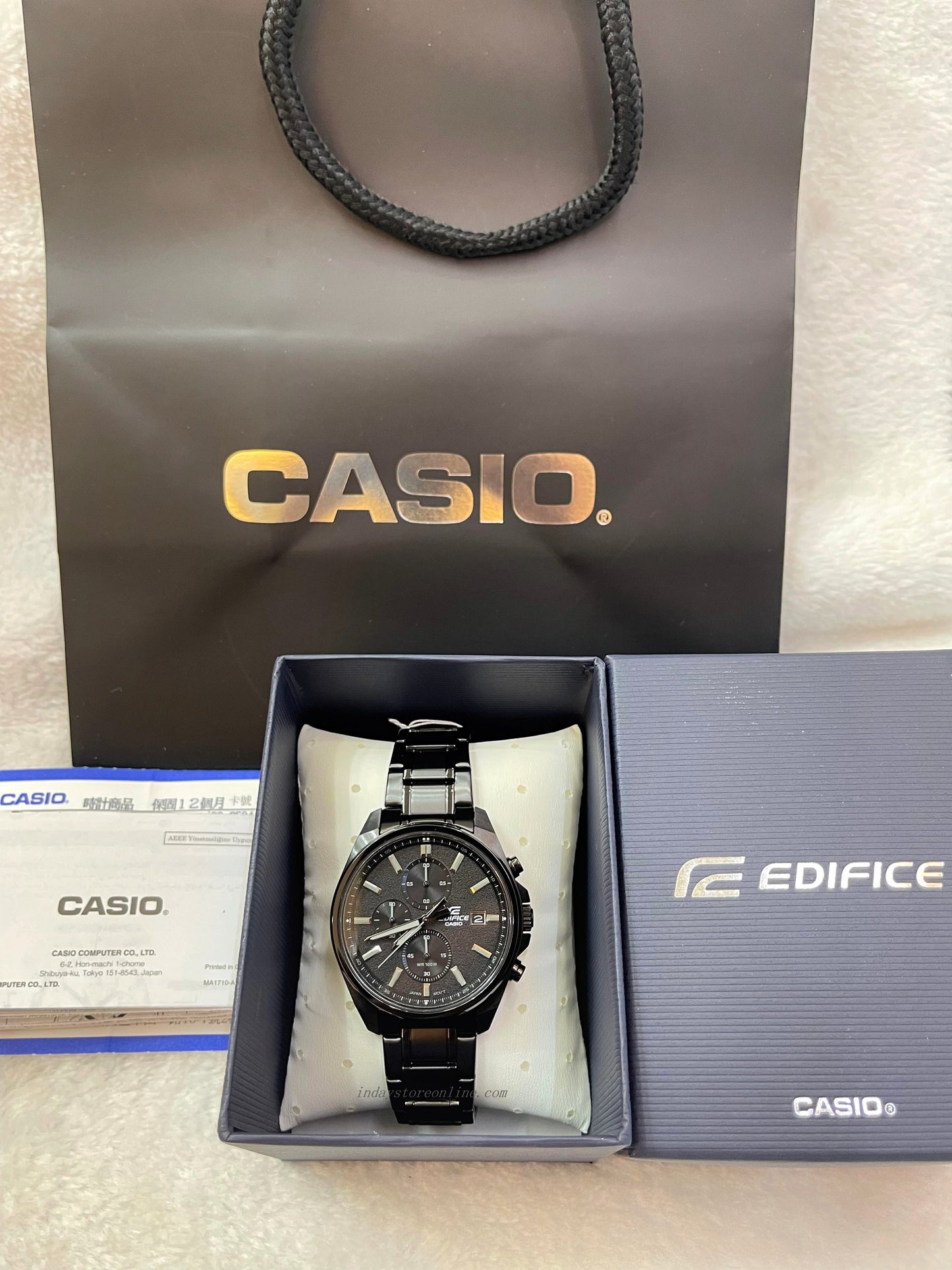 Casio Edifice Men's Watch EFV-610DC-1A Standard Chronograph Mineral Glass Stainless Steel Band