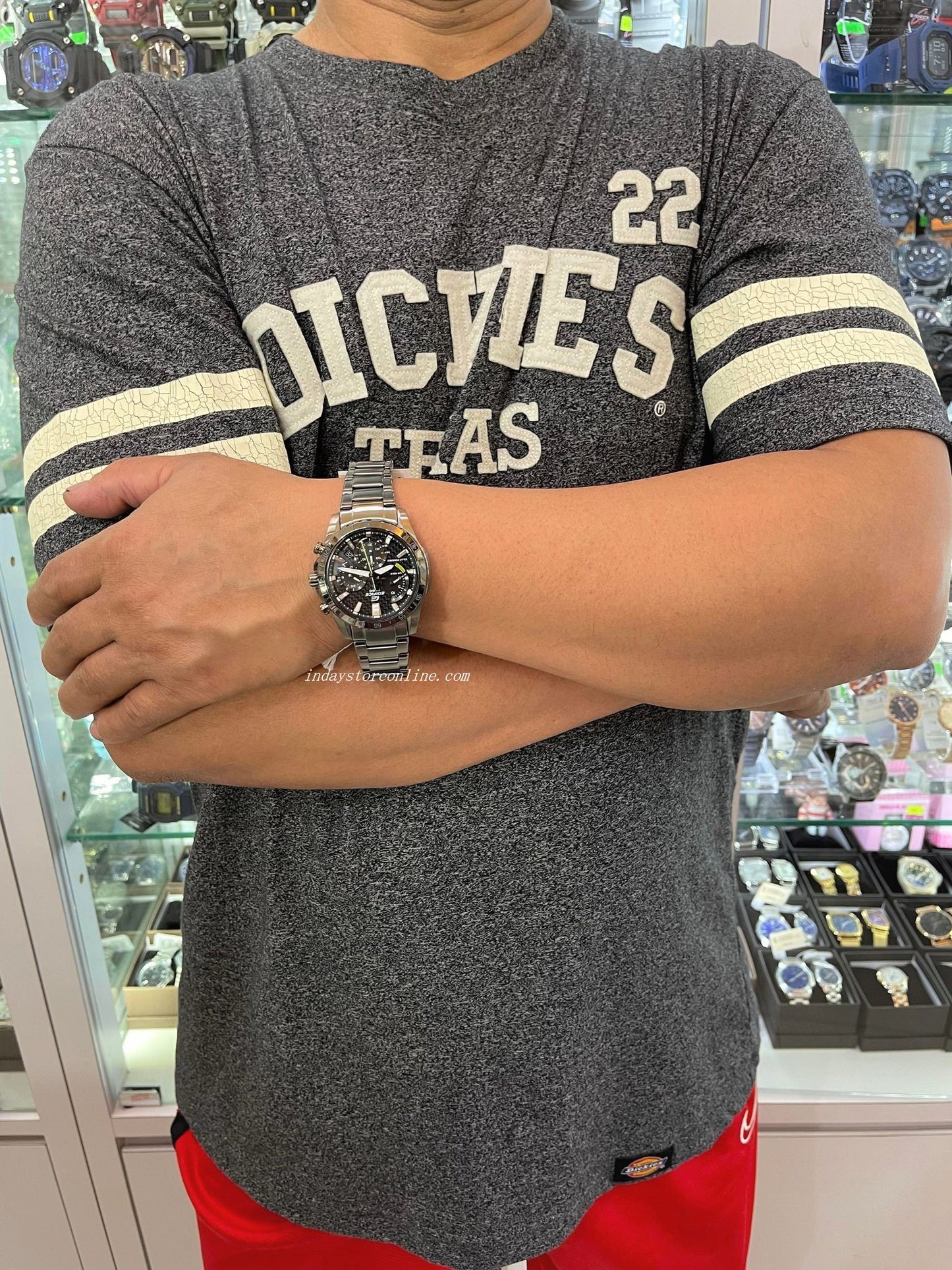 Casio Edifice Men's Watch EQS-930DC-1A Solar Powered Chronograph Stainless Steel Band