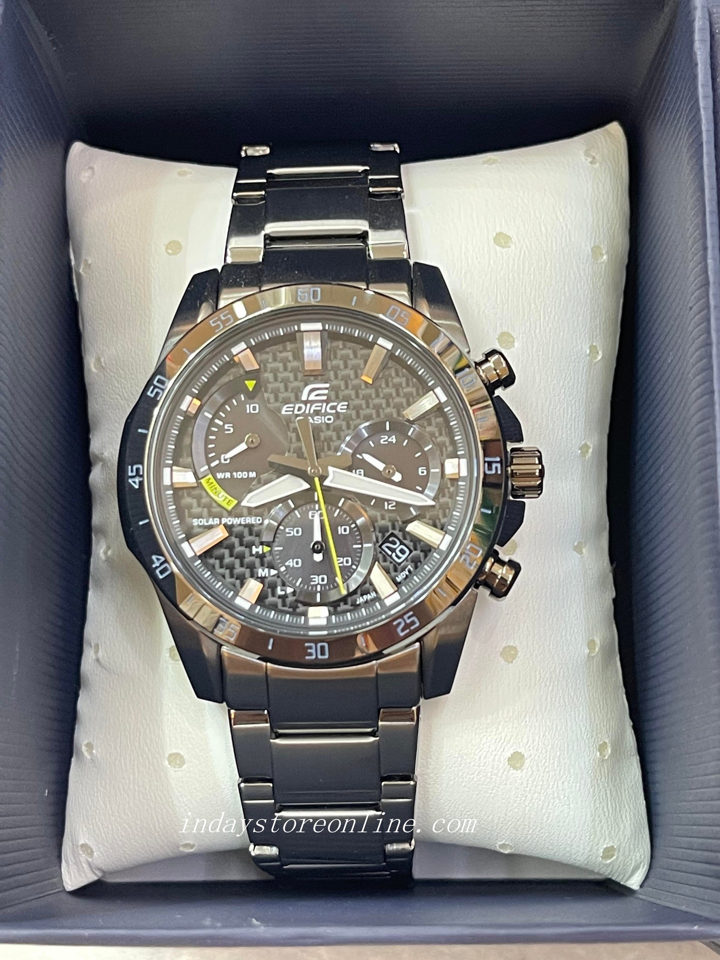 Casio Edifice Men's Watch EQS-930DC-1A Solar Powered Chronograph Stainless Steel Band