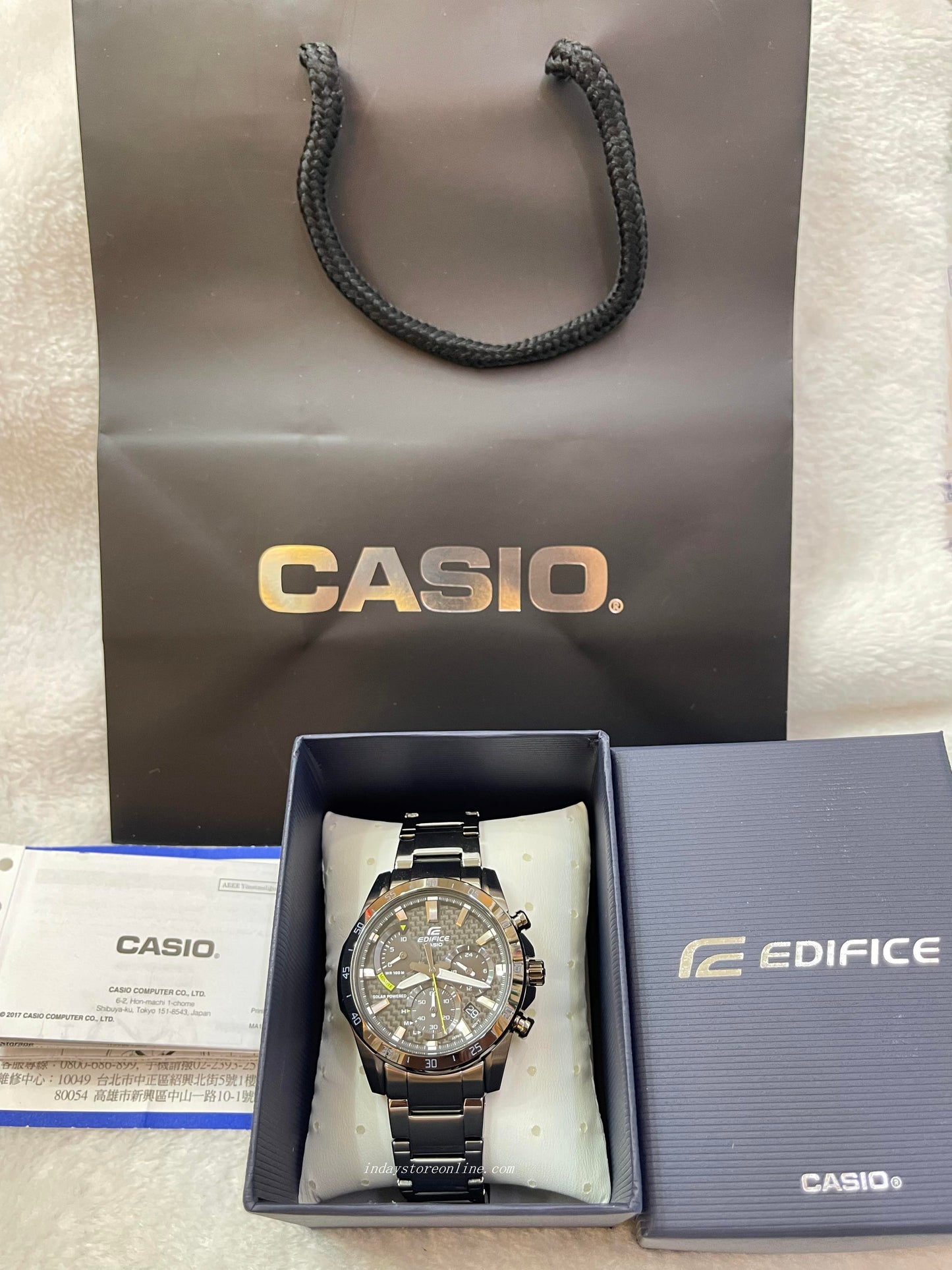 Casio Edifice Men's Watch EQS-930DC-1A Solar Powered Chronograph Stainless Steel Band