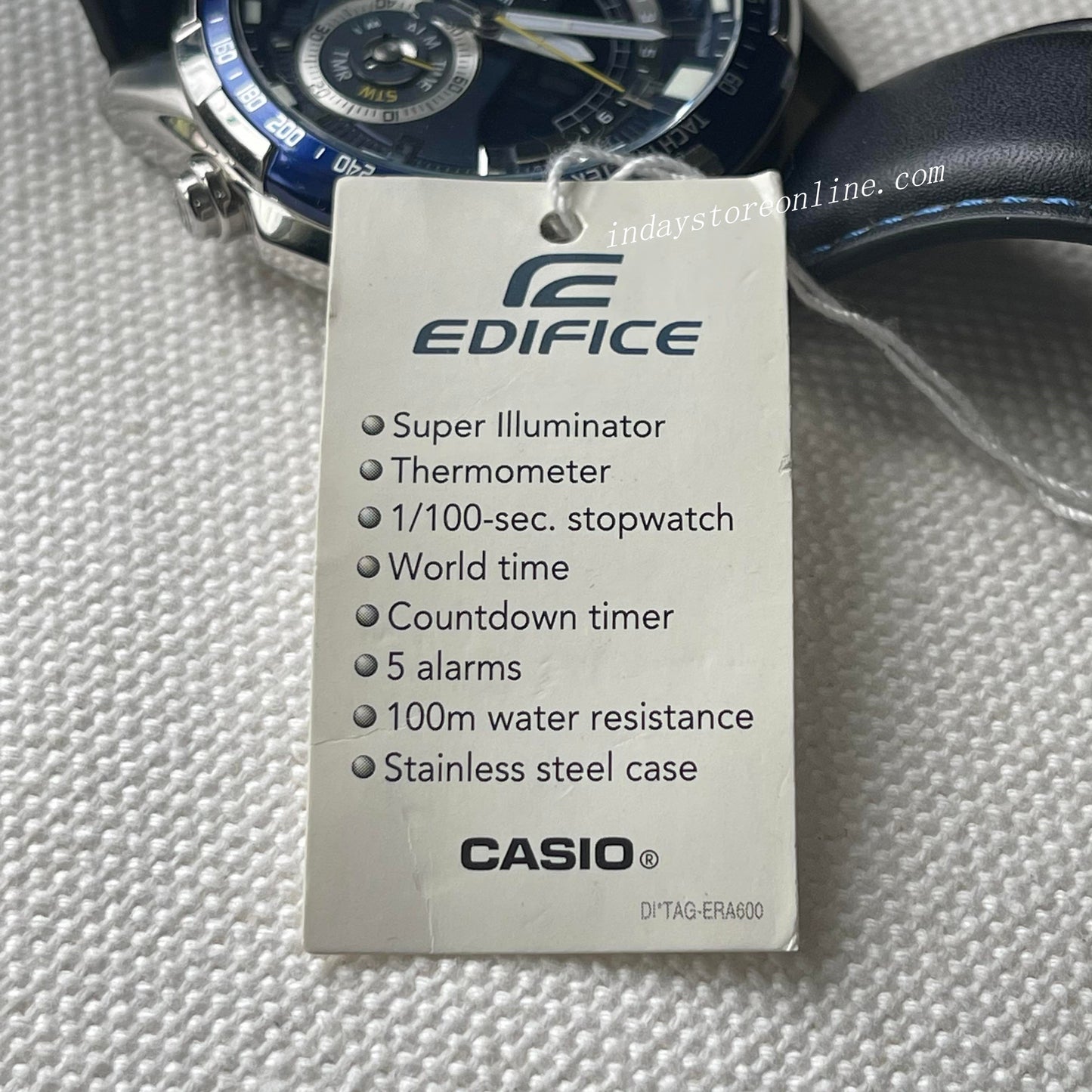 Casio Edifice Men's Watch ERA-600L-2A Mineral Glass Genuine Leather Band
