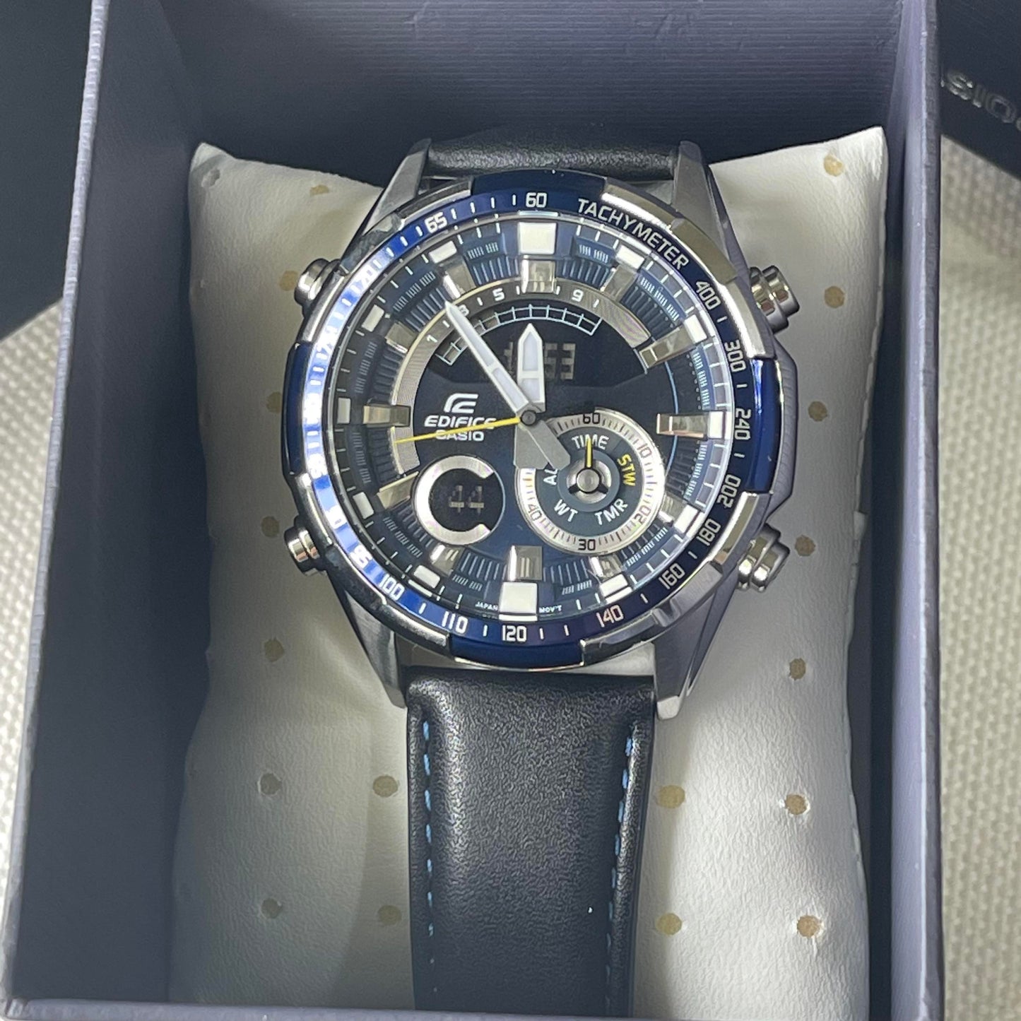 Casio Edifice Men's Watch ERA-600L-2A Mineral Glass Genuine Leather Band