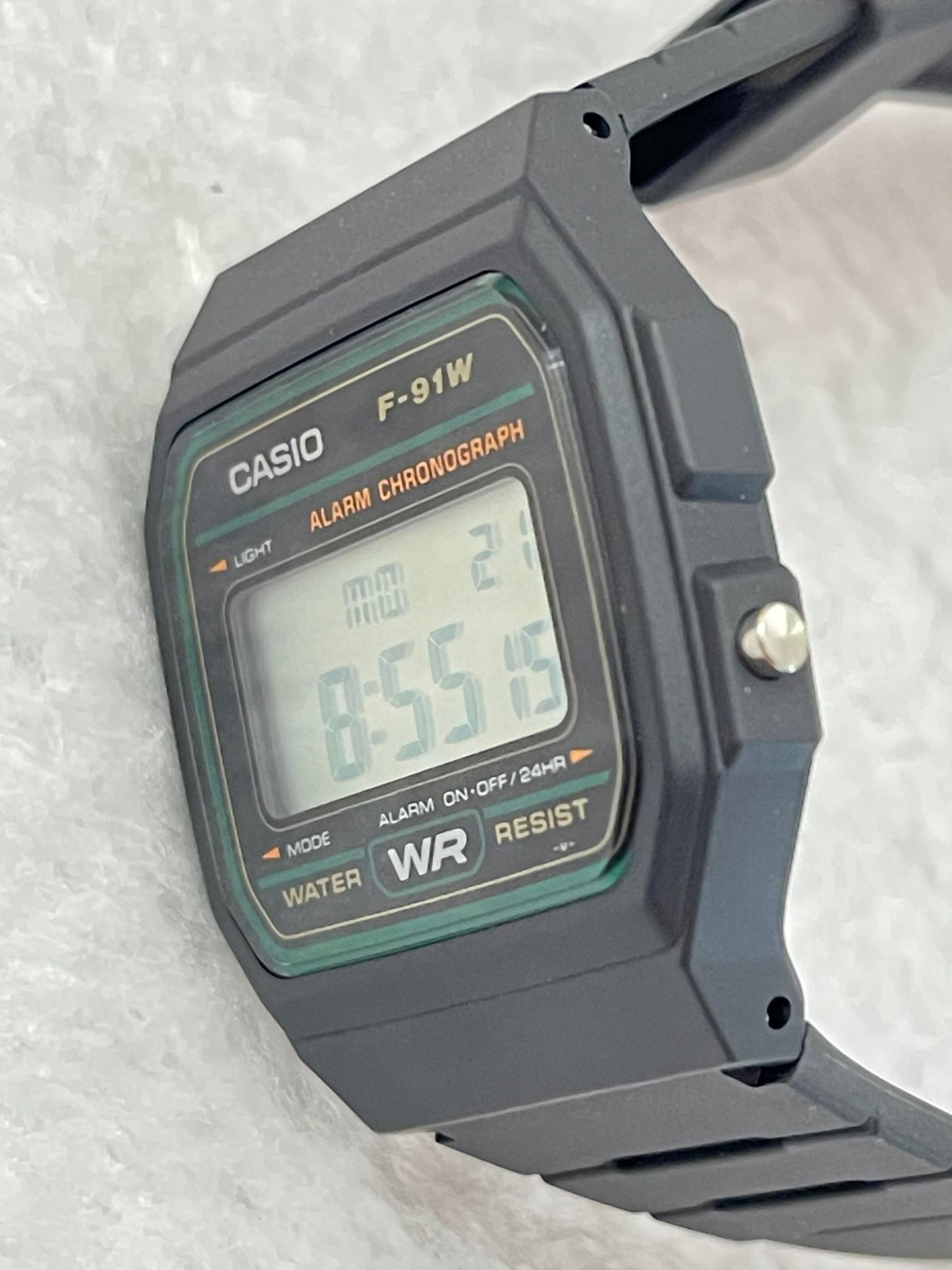 Casio Digital Women's Watch F-91W-3D Digital Resin Band Resin Glass