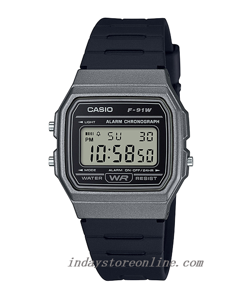 Casio Digital Women's Watch F-91WM-1B Black Color Resin Strap Battery Life 7-Years