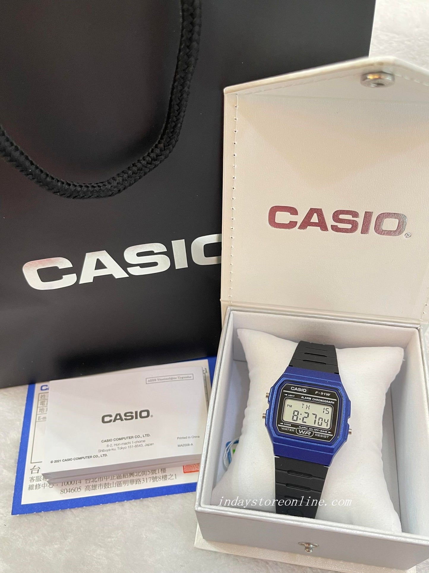 Casio Digital Women's Watch F-91WM-2A Digital Resin Band Resin Glass Battery Life 7-Years