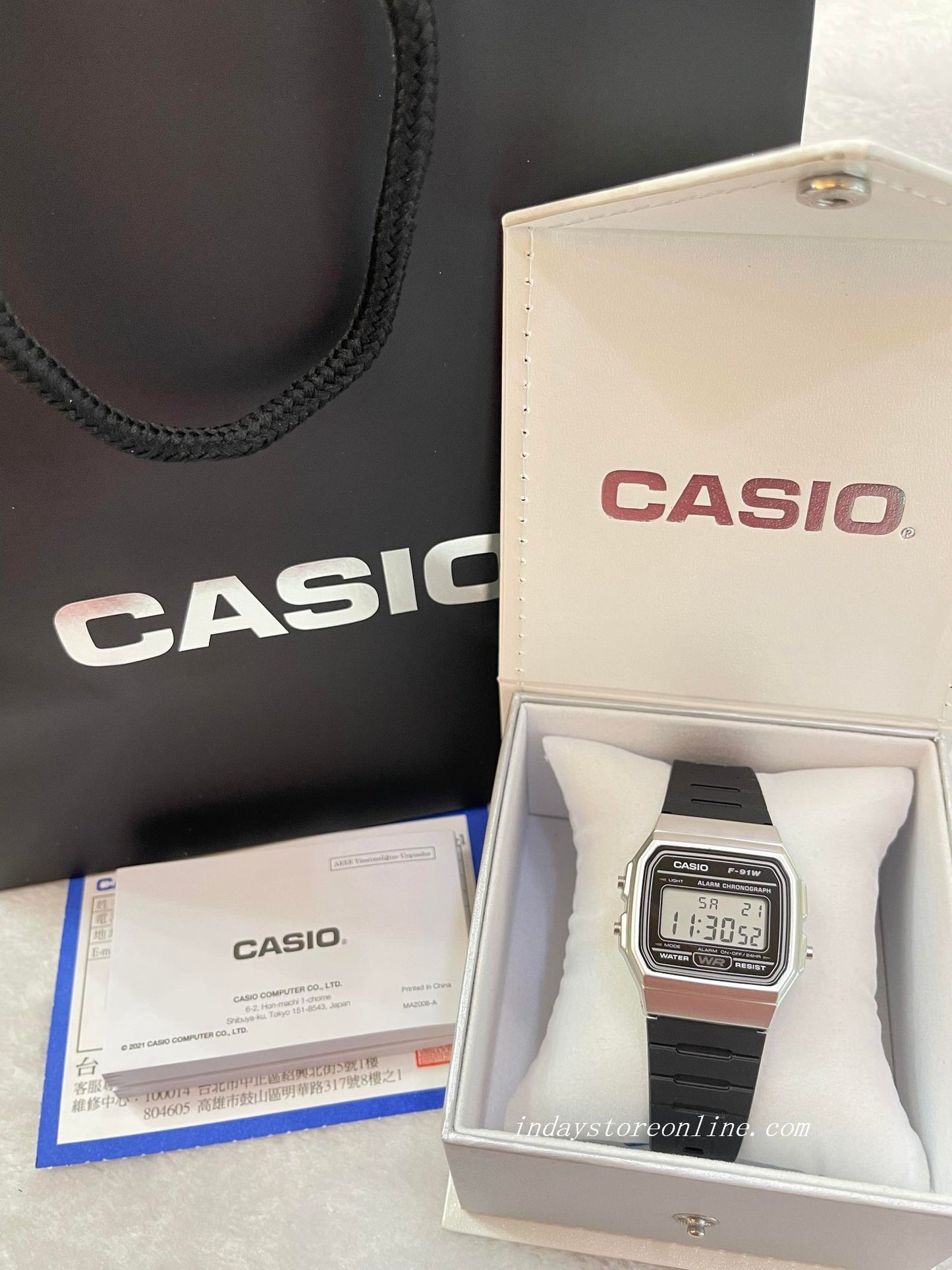 Casio Digital Women's Watch F-91WM-7A Digital Casual Design Resin Band Resin Glass Battery Life 7-Years