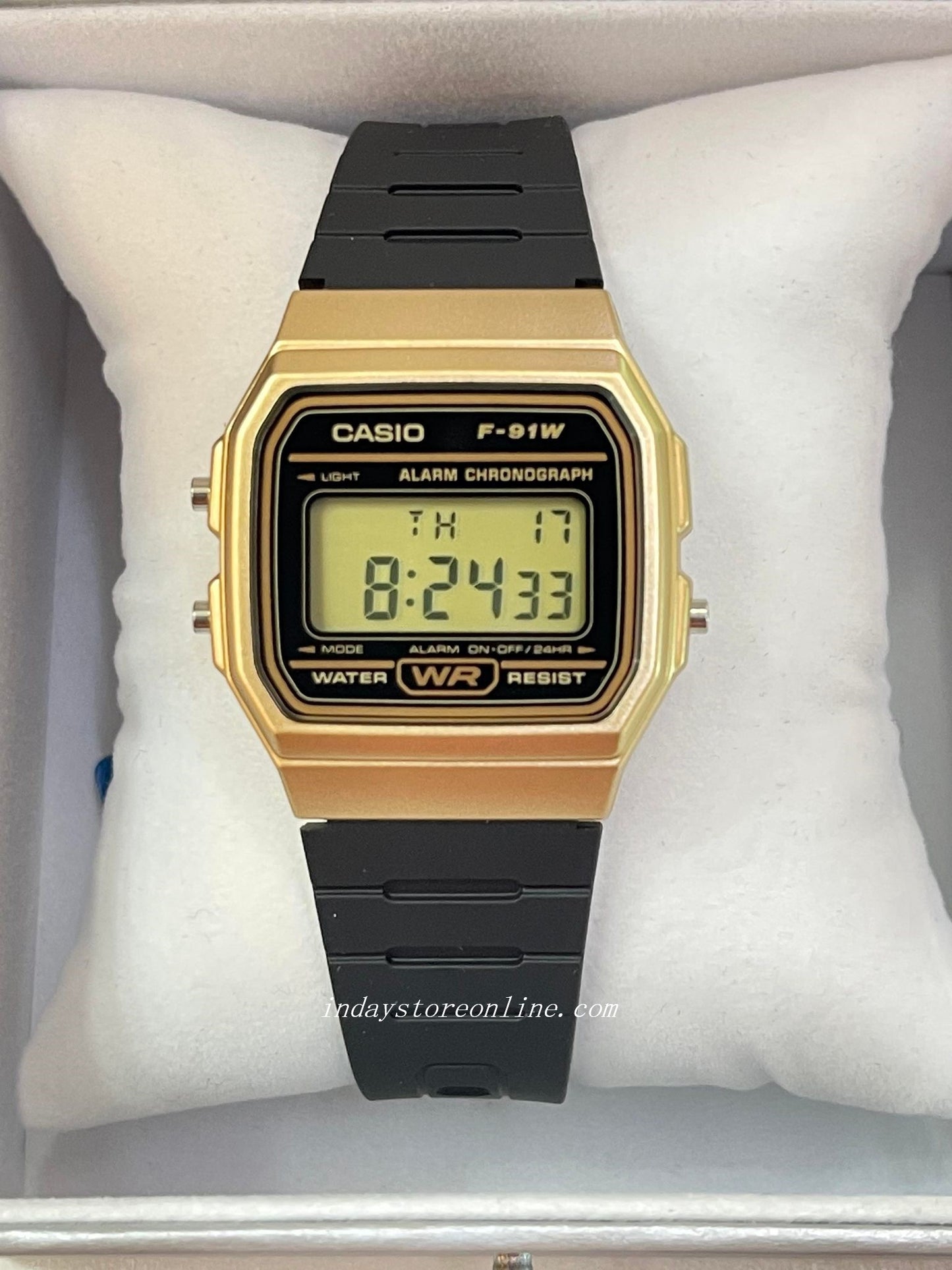 Casio Digital Women's Watch F-91WM-9A Black Color Resin Strap Battery Life 7-Years