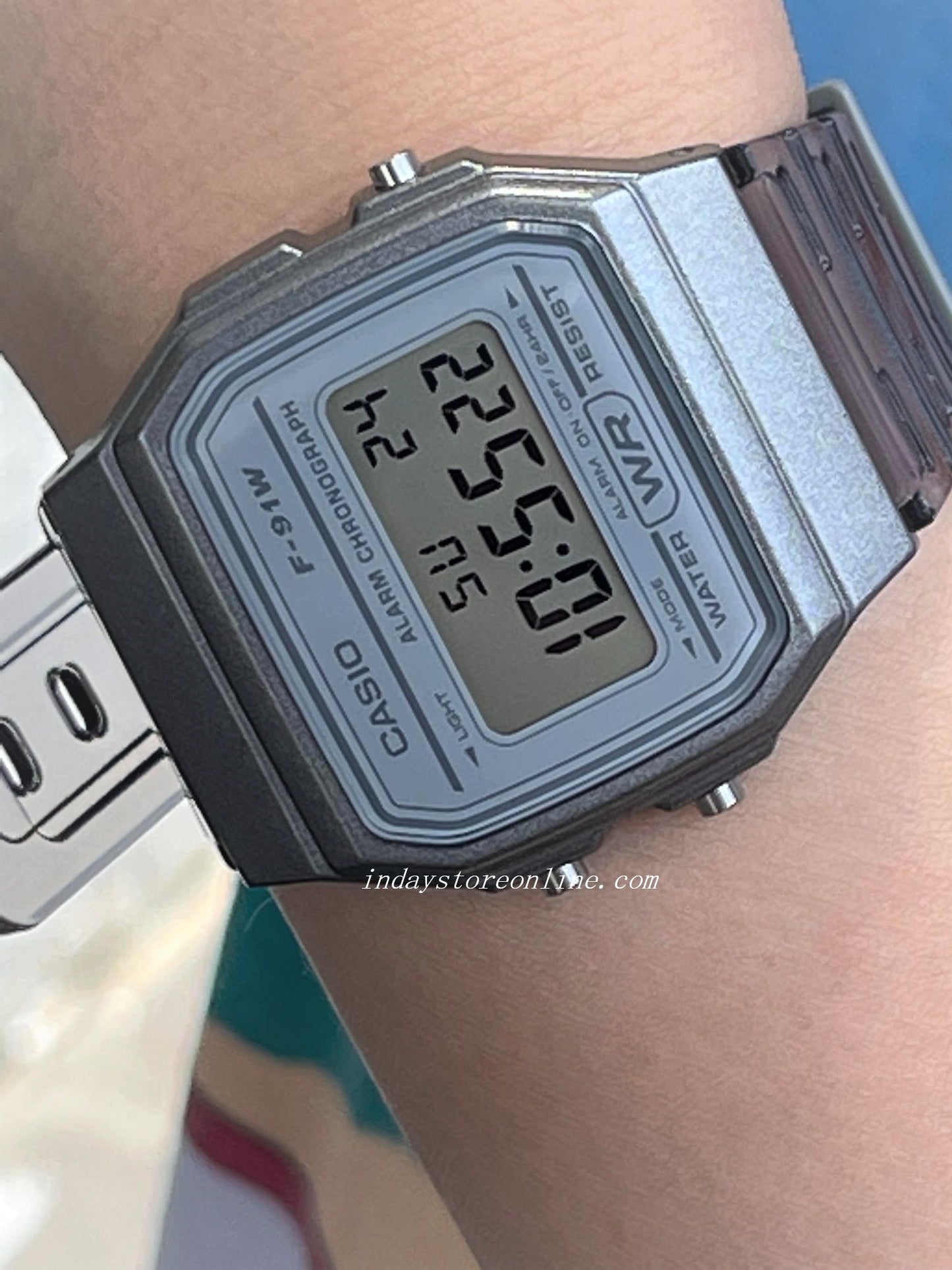 Casio Digital Women's Watch F-91WS-8 Digital Casual Design Resin Band Resin Glass Battery Life 7-Years