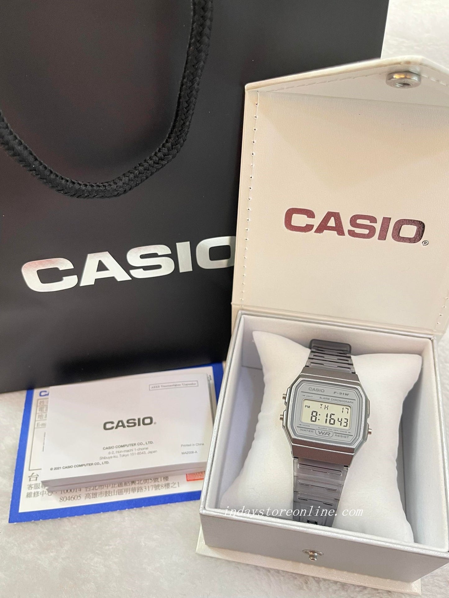 Casio Digital Women's Watch F-91WS-8 Digital Casual Design Resin Band Resin Glass Battery Life 7-Years