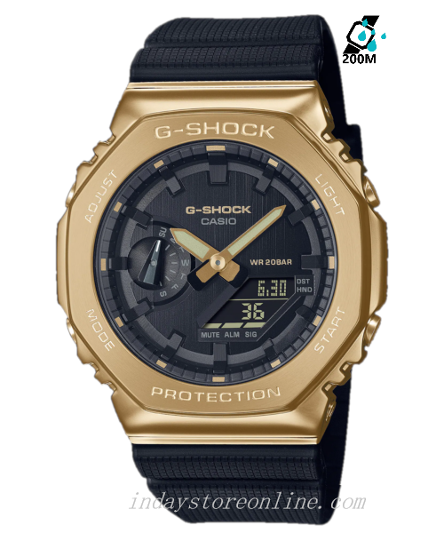 Casio G-Shock Men's Watch GM-2100G-1A9 Analog-Digital GA-2100 Series Black and Gold Model