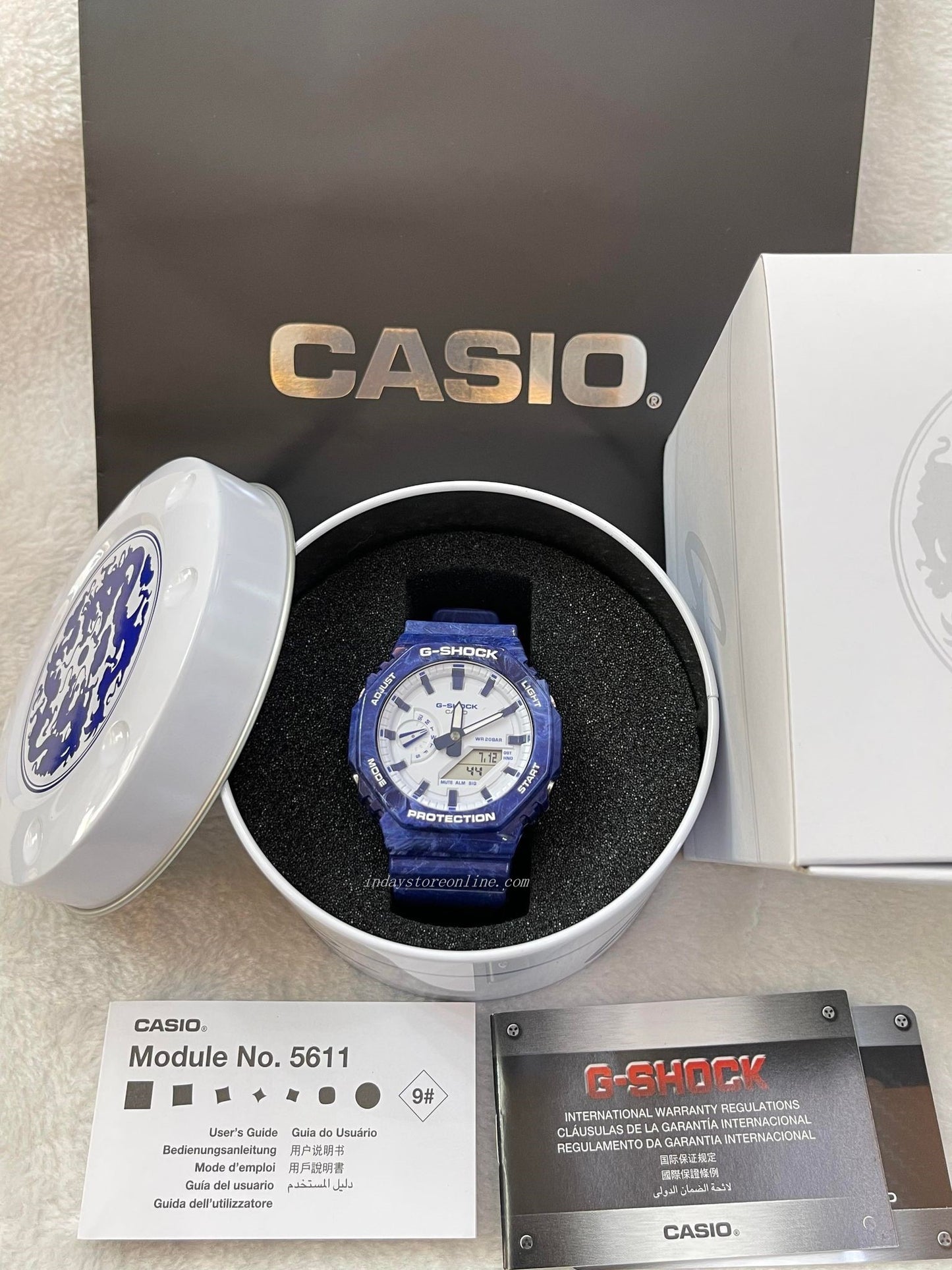 Casio G-Shock Men's Watch GA-2100BWP-2A Analog-Digital GA-2100 Series Carbon Core Guard structure