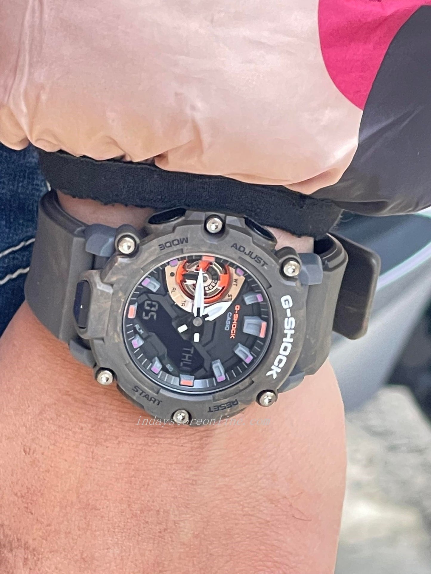 Casio G-Shock Men's Watch GA-2200MFR-5A Analog-Digital GA-2200 Mystic Forest Series Sporty Design Carbon Core Guard Structure