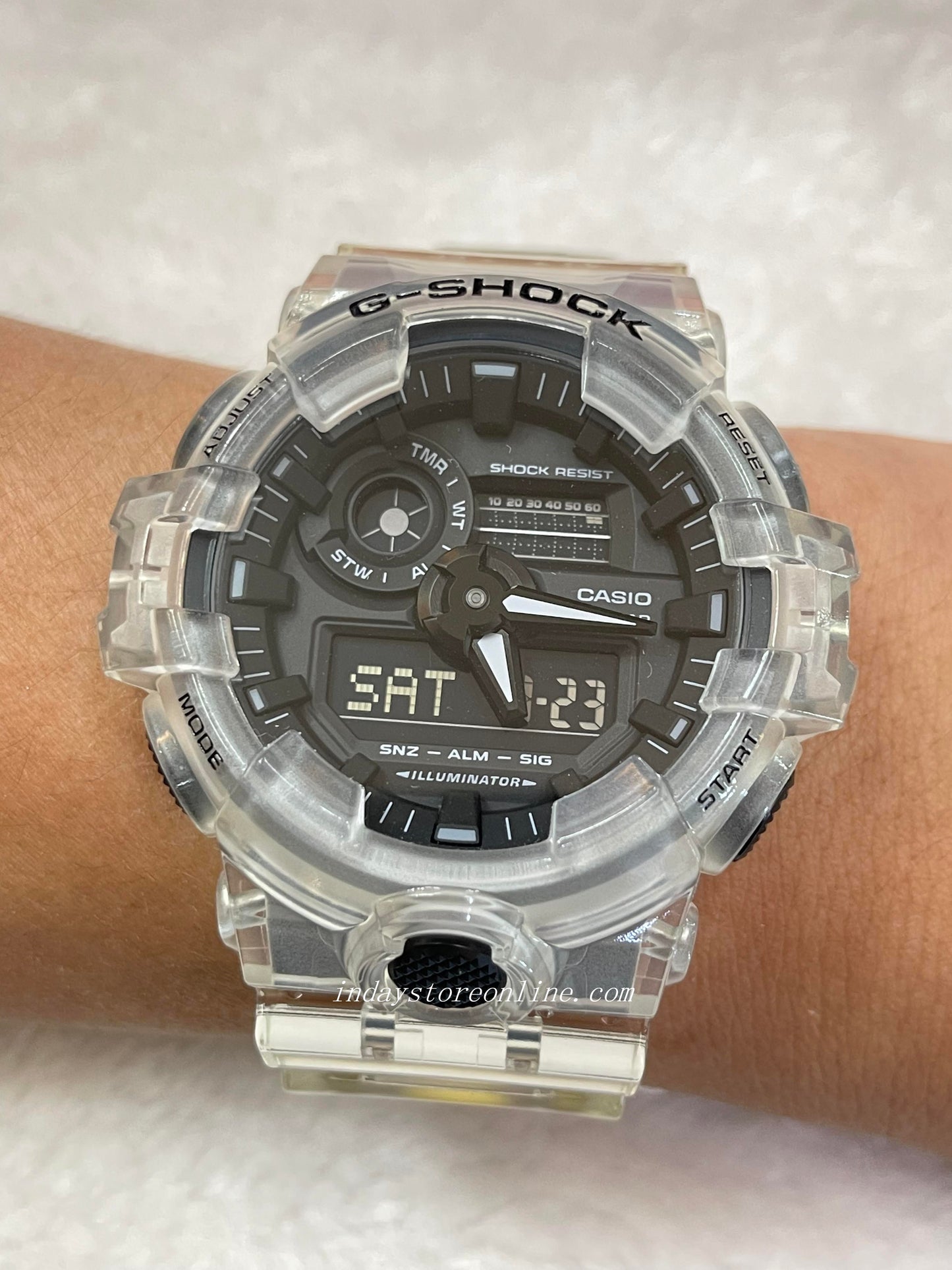 Casio G-Shock Men's Watch GA-700SKE-7A Analog-Digital GA-700 Series Sporty Design Transparent Color