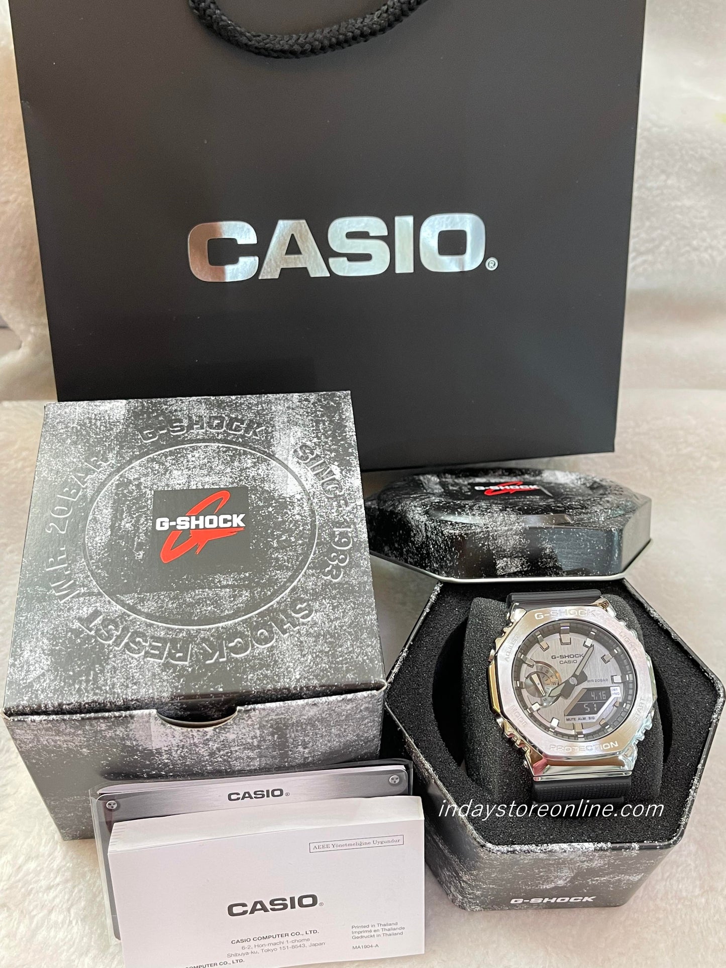 Casio G-Shock Men's Watch GM-2100-1A Analog-Digital GM-2100 Series Resin Band Neobrite Shock Resistant Mineral Glass