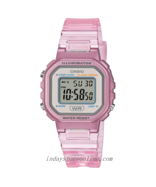 Casio Digital Women's Watch LA-20WHS-4A Digital Transparent Color Resin Band Resin Glass