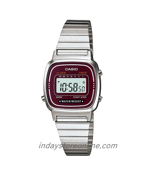 Casio Vintage Women's Watch LA670WA-4 Best Seller Silver Plated Stainless Steel Strap Self-adjustable Band