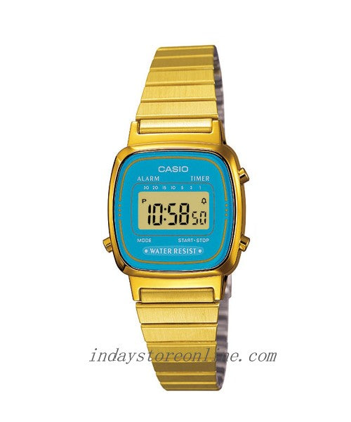 Casio Vintage Women's Watch LA670WGA-2D Gold Plated Stainless Steel Self-adjustable Band