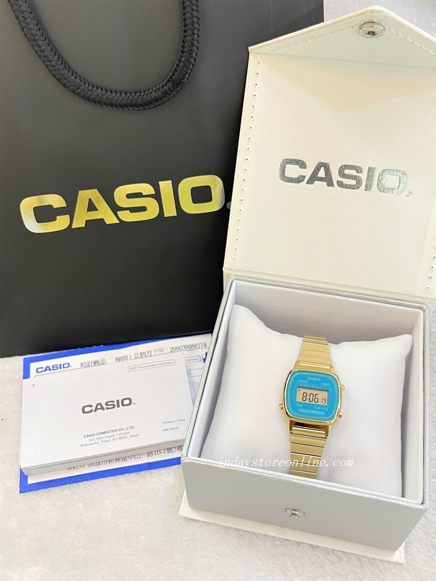 Casio Vintage Women's Watch LA670WGA-2D Gold Plated Stainless Steel Self-adjustable Band