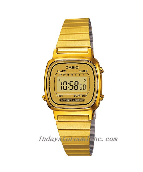 Casio Vintage Women's Watch LA670WGA-9D Best Seller Gold Plated Stainless Steel Self-adjustable Band