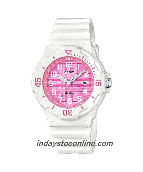 Casio Analog Women's Watch LRW-200H-4C Analog Cloth Strap Water Resistant Resin Glass
