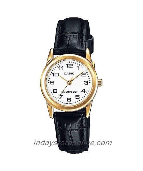 Casio Standard Women's Watch LTP-V001GL-7B Black Leather Strap