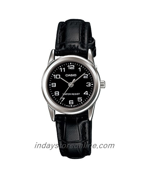 Casio Standard Women's Watch LTP-V001L-1B Black Leather Strap