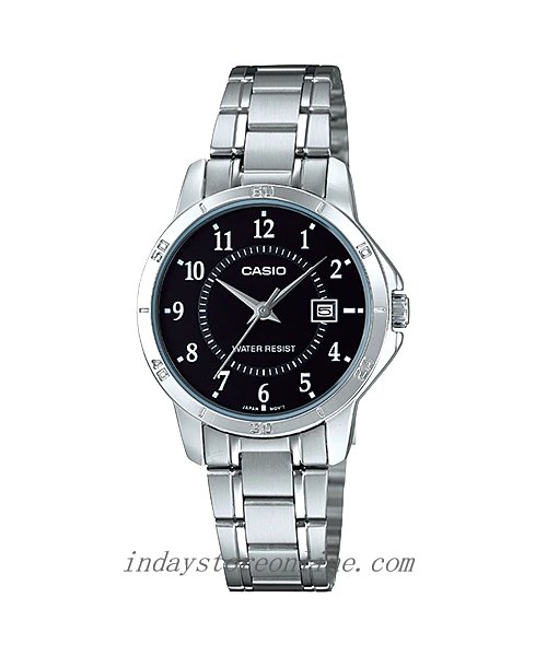 Casio Standard Women's Watch LTP-V004D-1B Silver Plated Stainless Steel Strap