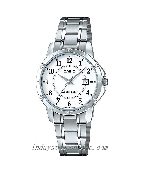 Casio Standard Women's Watch LTP-V004D-7B Silver Stainless Steel Strap Mineral Glass
