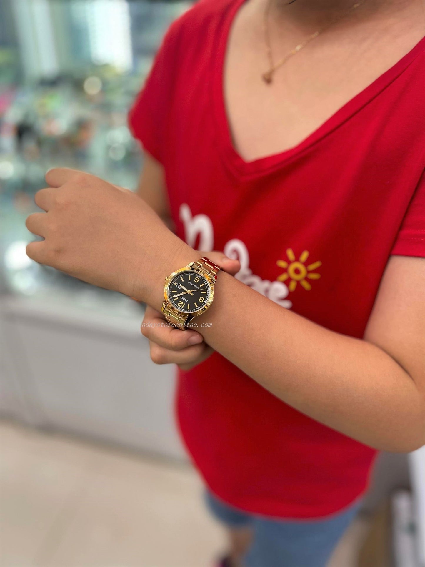 Casio Standard Women's Watch LTP-V004G-1B Gold Plated Stainless Steel Strap