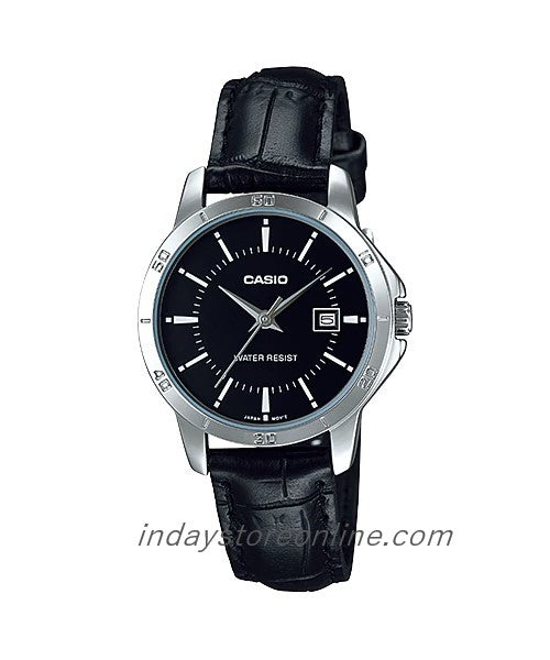 Casio Standard Women's Watch LTP-V004L-1A Black Leather Strap